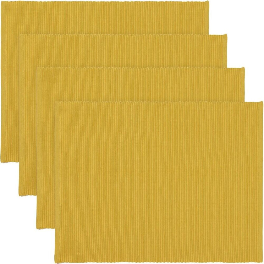 Linum Uni bordbrikke 35x46 cm 4-pk Sennepsgul