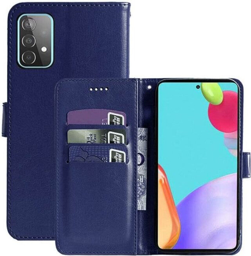 Lommebokdeksel 3-kort Samsung Galaxy A52 5G : Farge - Mørke blå