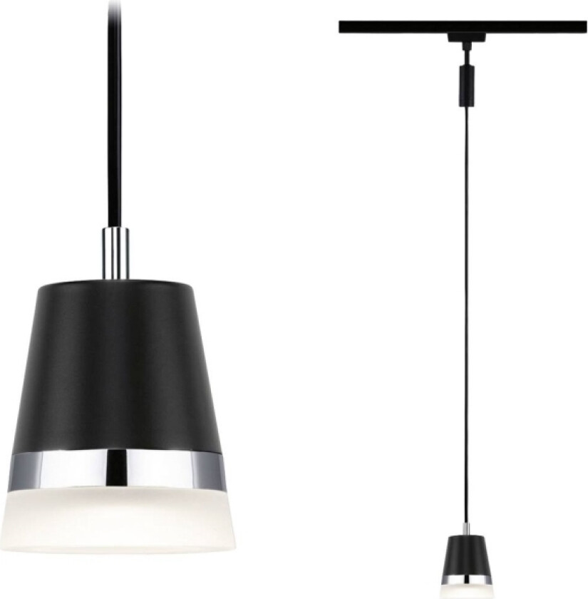 Cone Højvolt-Skinnesystem-Lampe, Pendullampe Urail Gu10 Sort (Mat)