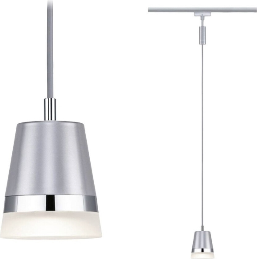 Cone Højvolt-Skinnesystem-Lampe, Pendullampe Urail Gu10 Krom (Mat)