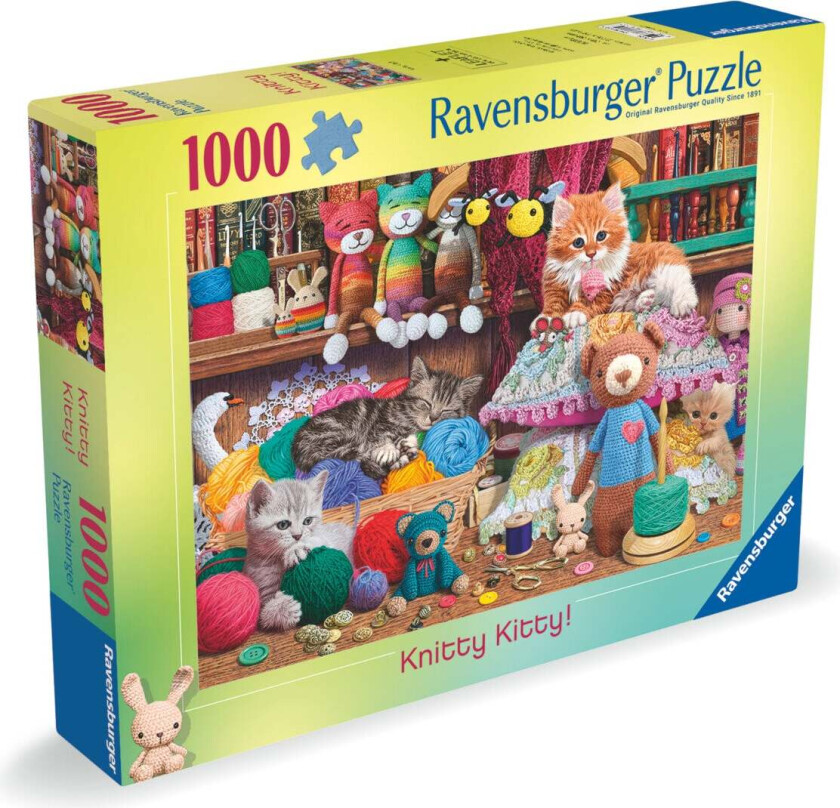 Puslespill 1000 Strikkekatt Ravensburger