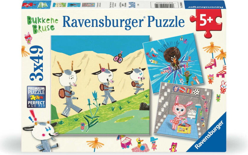 Puslespill 3X49 Bukkene Bruse Ravensburger