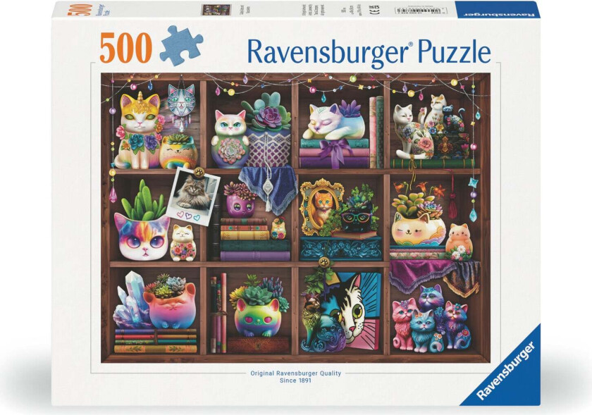 Puslespill 500 Cubby Cats Succulents Ravensburger