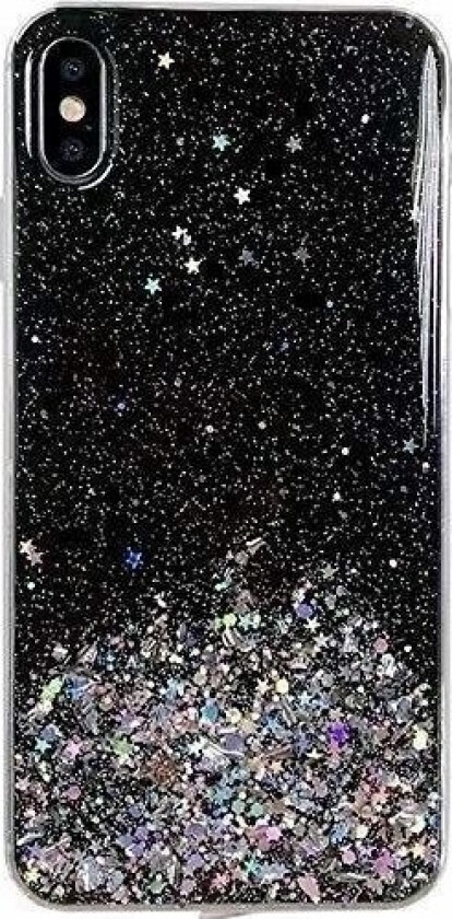 Star Glitter Skinnende Deksel Med Glitter Iphone 12 Pro Max Svart