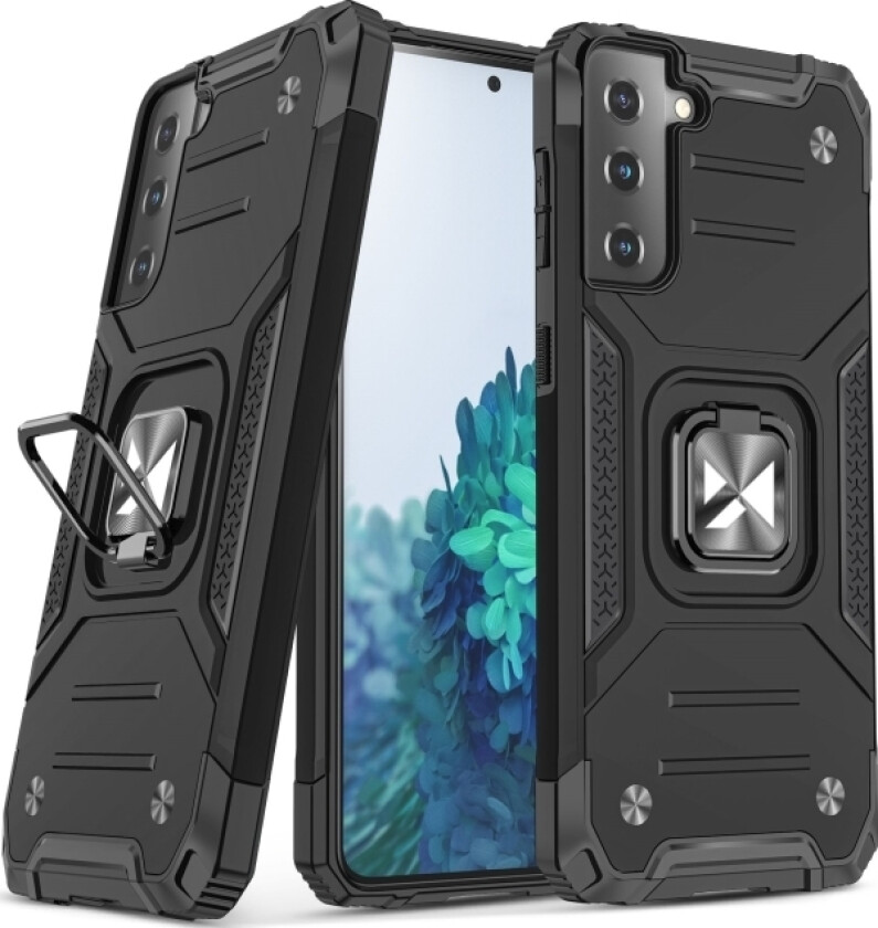 Ring Armor Armored Hybrid Deksel + Magnetisk Holder For Samsung Galaxy S22+ (S22 Plus) Svart