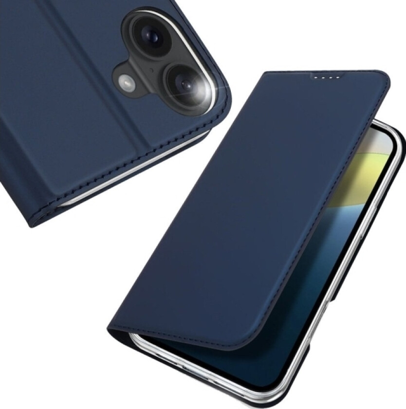 Skin Pro-Deksel Til Iphone 16 Med Klaff Og Kortspor - Blå