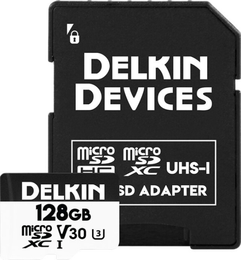 Minnekort Delkin Micro Sdxc Trail Cam Hyperspeed R100/W75 (V30) 128Gb