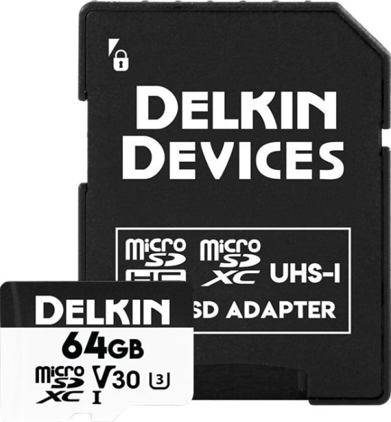Minnekort Delkin Micro Sdxc Trail Cam Hyperspeed R100/W75 (V30) 64Gb