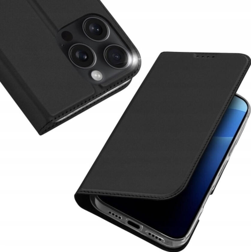 Skin Pro-Deksel Til Iphone 16 Pro Med Klaff Og Kortspor - Sorter