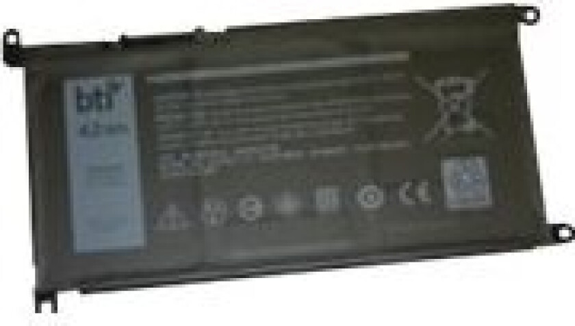 Bti - Batteri Til Bærbar Pc (Tilsvarer: Dell 1Vx1h, Dell Vm732, Dell Yrdd6) - Litiumpolymer - 3-Cellers - 3500 Mah - 40 Wh - For Dell Inspiron 14 548