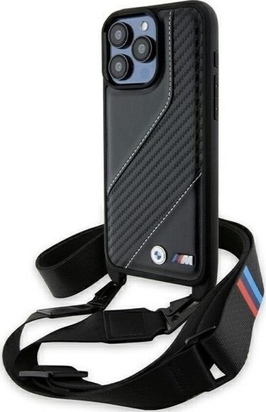 Bmw Bmw Bmhcp15l23pscck Iphone 15 Pro 6.1" Czarny/Black Hardcase M Edition Carbon Stripe & Strap