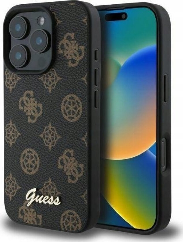 Guhmp16lpgpysk Iphone 16 Pro 6.3" Czarny/Black Hardcase Peony Script Magsafe