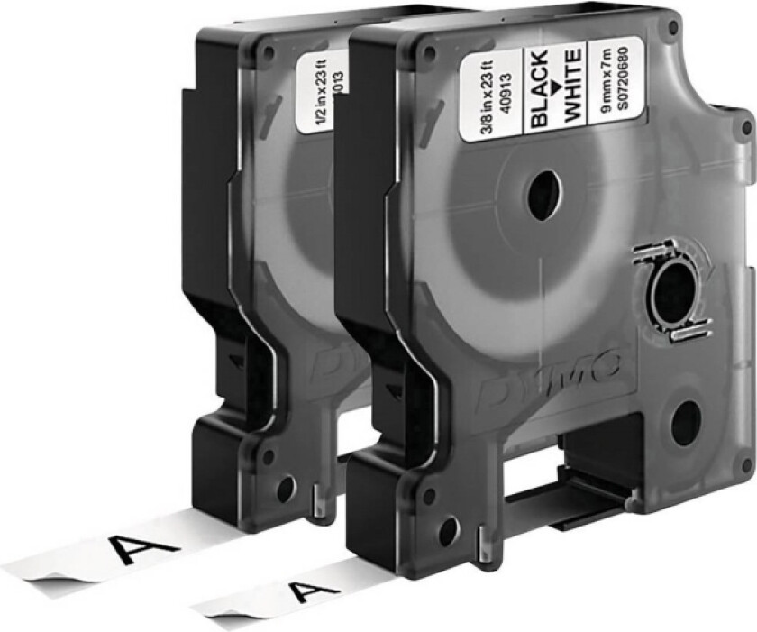 Etiketttape Sett Med 2 40913 45013 Tapefarge: Hvit Skriftfarge: Svart 9 Mm, 12 Mm 7 M (S0720680, S0720530)