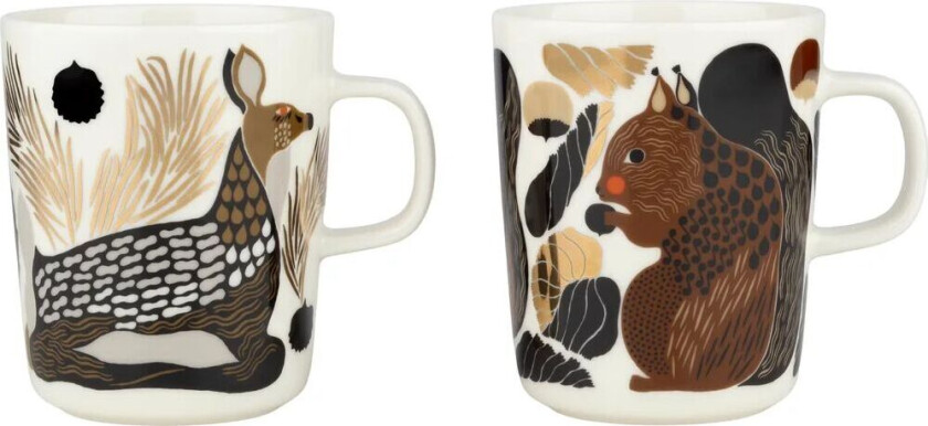 Kurre & Peura krus 25 cl 2 deler White brown-green