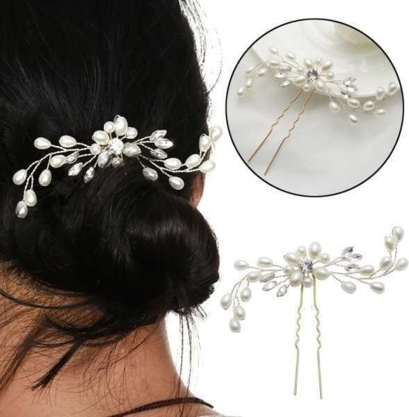 Elegant Bröllopshårnål med Pärlor / Blomma