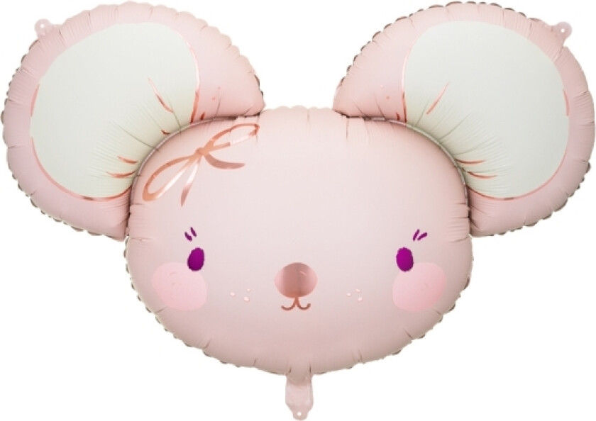 Mouse Folieballong, Lys Rosa, 96X64cm