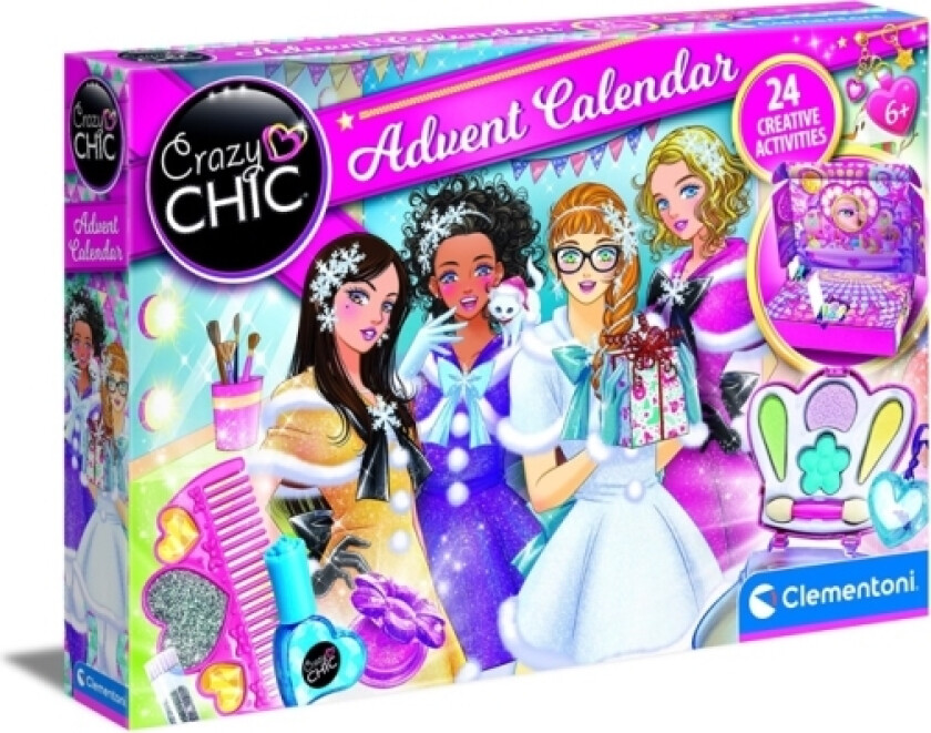 Adventskalender - Kosmetikksett For Barn Crazy Chic Girls, 24 Stk.