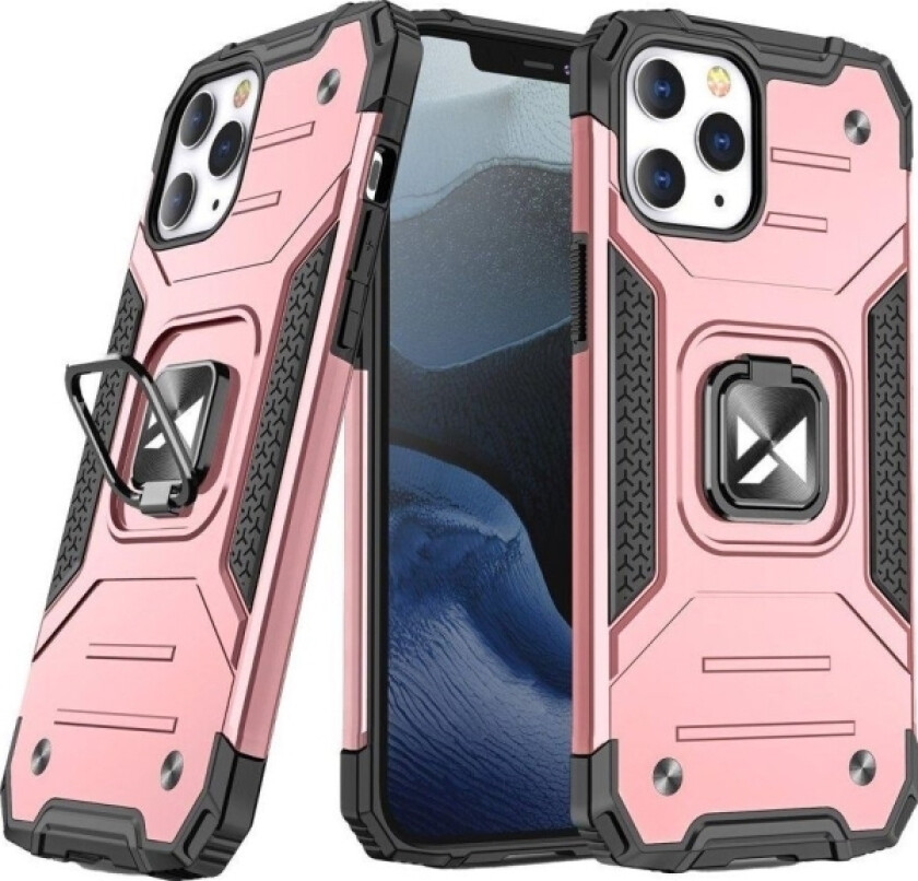 Ring Armor Armored Hybrid Deksel + Magnetisk Holder Iphone 13 Pro Max Rosa