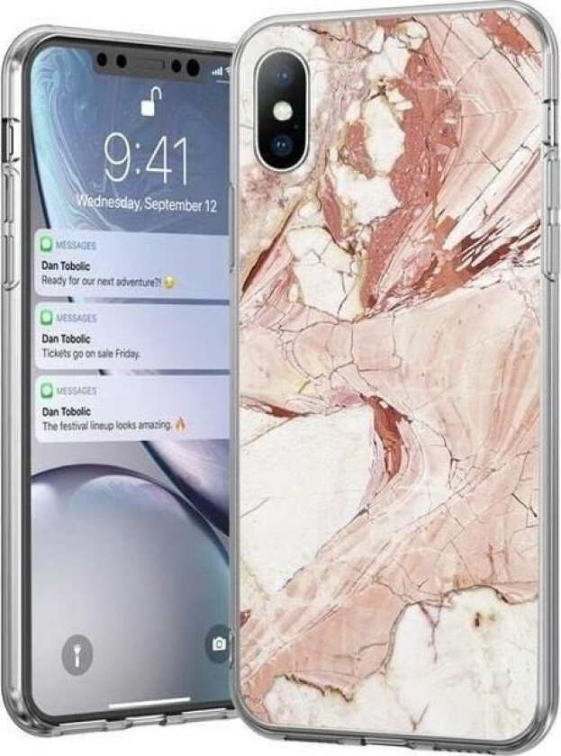 Marble Gel Deksel Til Samsung Galaxy M51 Rosa
