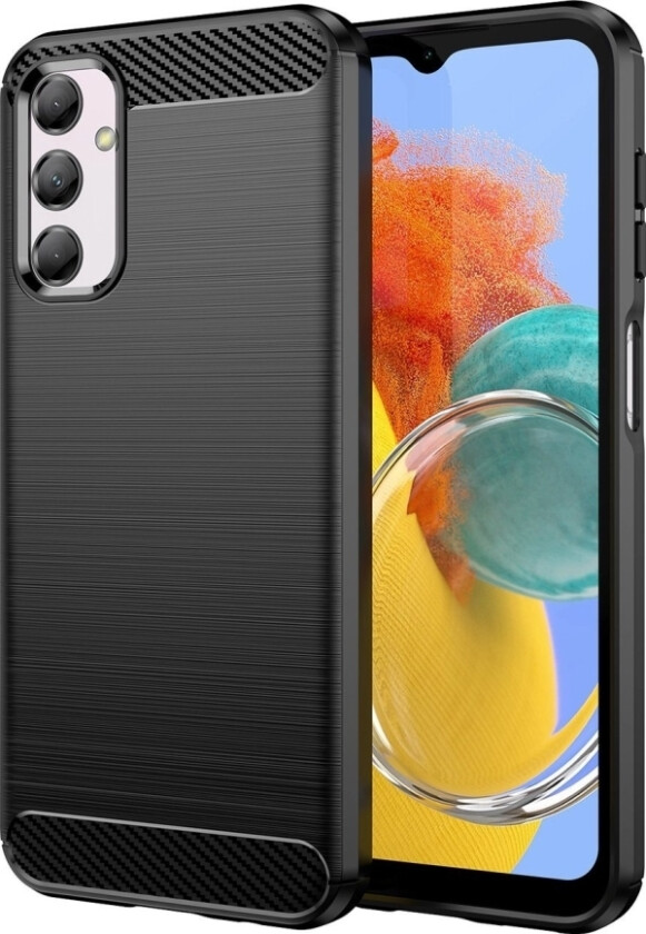 Fleksibelt Karbonmønsterdeksel Til Samsung Galaxy M14 Karbondeksel - Sort