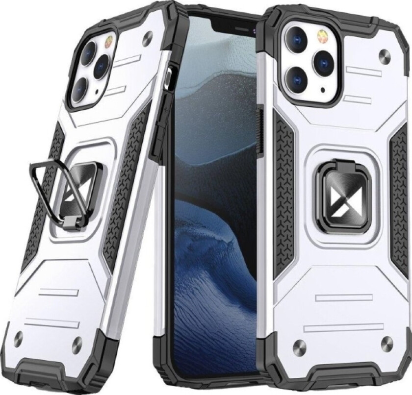 Ring Armor Armored Hybrid Deksel + Magnetisk Holder Iphone 13 Pro Max Silver