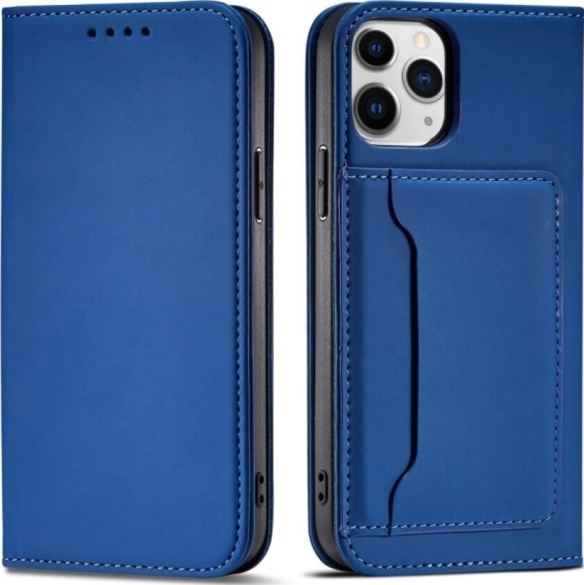Magnet Card Case-Deksel Til Iphone 12, Deksel, Kortlommebok, Kortstativ, Blå