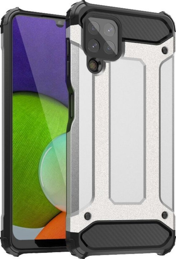 Hybrid Armor Pansret Hybriddeksel Til Samsung Galaxy A22 4G Sølv