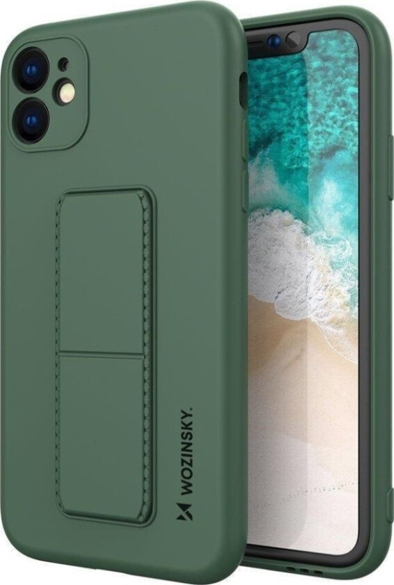 Kickstand-Veske Fleksibelt Silikonetui Med Stativ Til Samsung Galaxy A72 4G Mørkegrønn