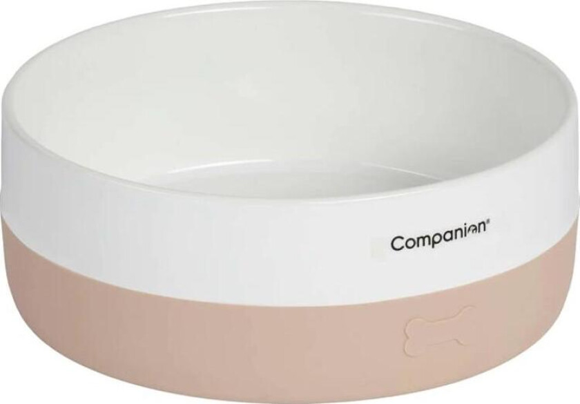 Hundeskål i keramikk beige 1000 ml