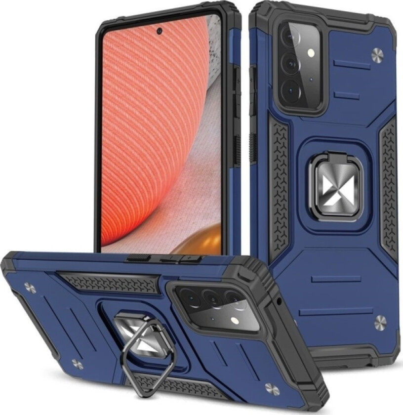 Ring Armor Armored Hybrid Deksel + Magnetisk Holder For Samsung Galaxy A72 4G Blå