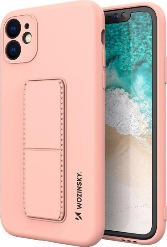 Kickstand-Veske Fleksibelt Silikondeksel Med Stativ Til Samsung Galaxy A72 4G Rosa