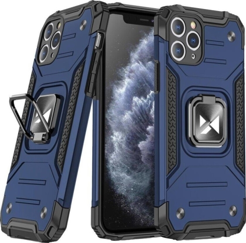 Ring Armor Armored Hybrid Deksel + Magnetisk Holder For Samsung Galaxy M31s Blå