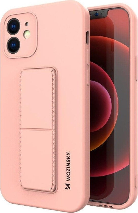 Kickstand Case Fleksibelt Silikondeksel Med Stativ For Iphone Xs Max Rosa