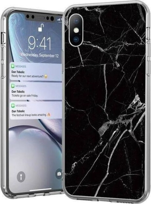 Marble Gel Deksel Marmor Samsung Galaxy S21+ 5G (S21 Plus 5G) Svart