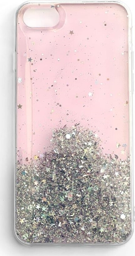 Star Glitter Shiny Deksel Med Glitter Til Samsung Galaxy A22 4G Rosa