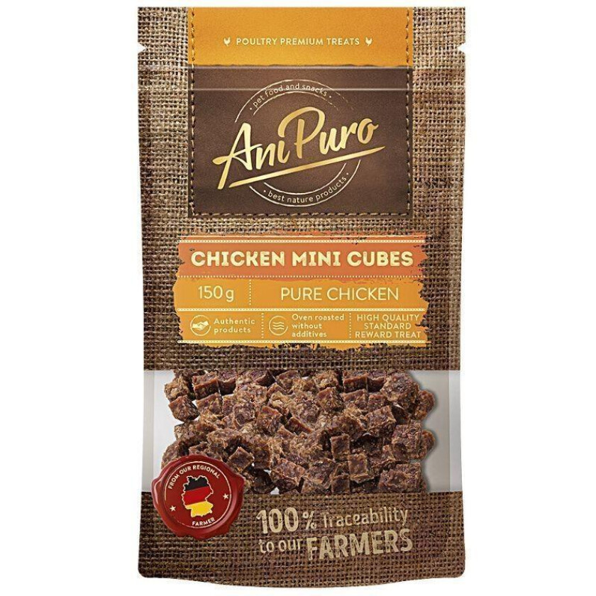 Anipuro Chicken Mini Cubes Godbiter til hund 150 g