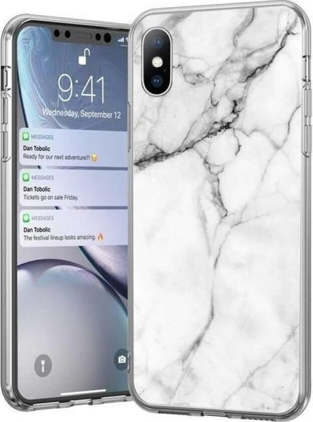Marble Gel-Deksel Marmordeksel Til Samsung Galaxy M51 Hvit