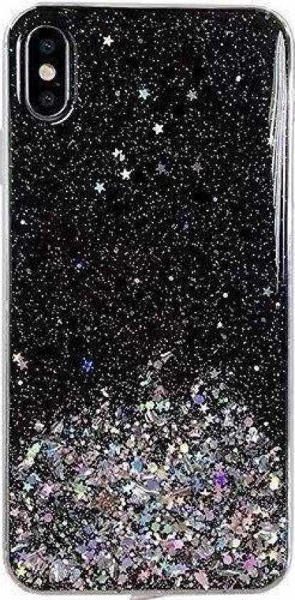 Star Glitter Shiny Deksel Med Glitter For Samsung Galaxy S21+ 5G (S21 Plus 5G) Svart