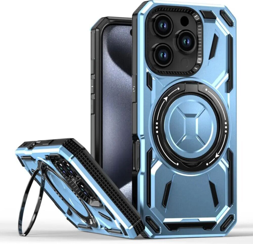 iPhone 16 Pro Bakdeksel med Magnetisk Kickstand - MagSafe Kompatibel - Blå