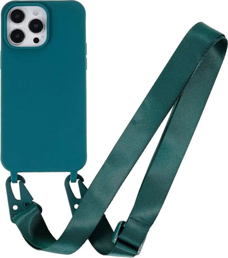 iPhone 16 Pro EIDERWOOD Fleksibelt Plast Deksel med Stropp - Mørke Grønn