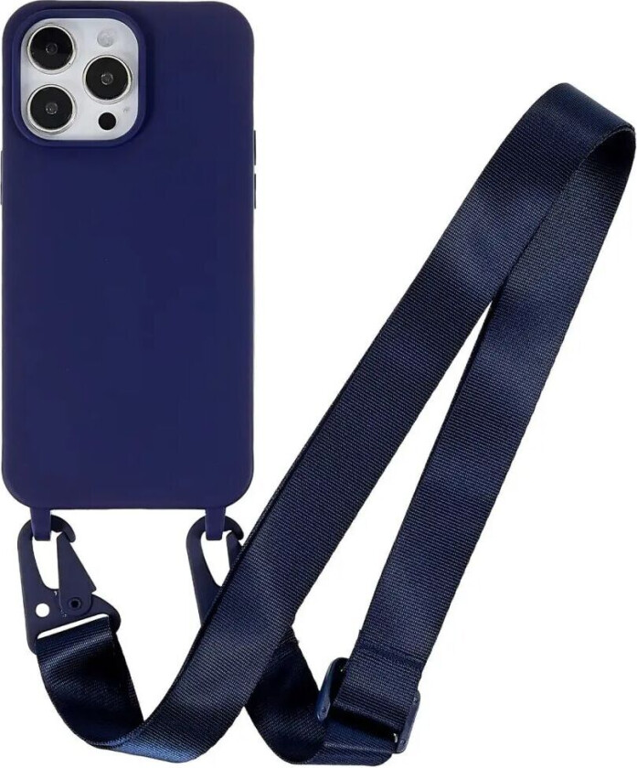 iPhone 16 Pro EIDERWOOD Fleksibelt Plast Deksel med Stropp - Mørkeblå