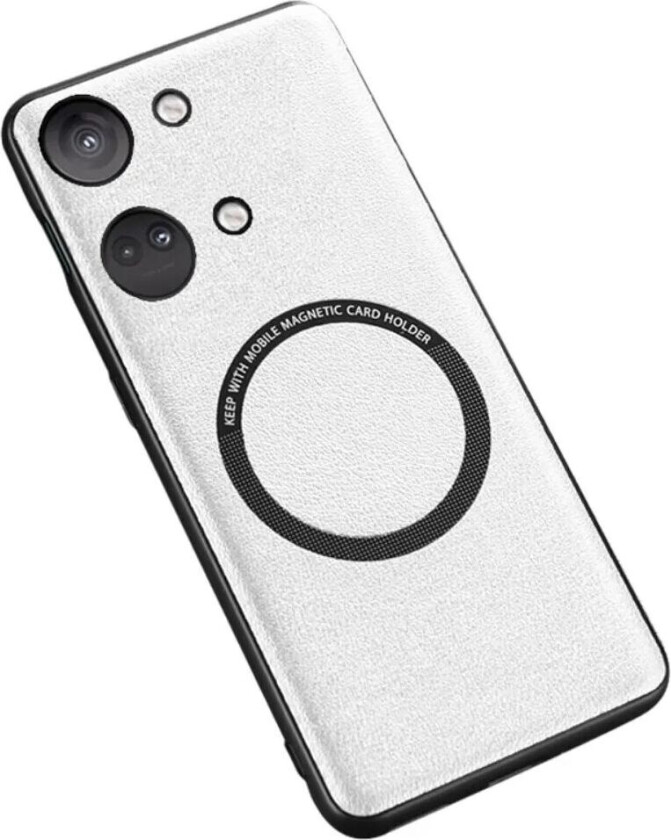 OnePlus Nord 3 (5G) EIDERWOOD Hybrid Plast Deksel med Kunstskinn - MagSafe Kompatibel - Hvit