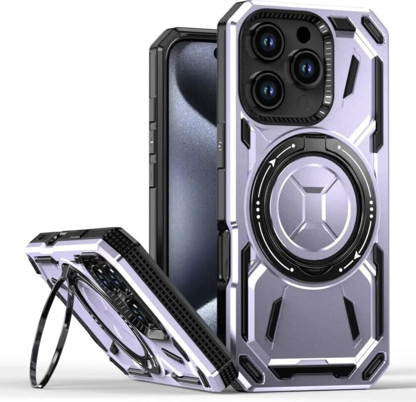 iPhone 16 Pro Bakdeksel med Magnetisk Kickstand - MagSafe Kompatibel - Lys Lilla