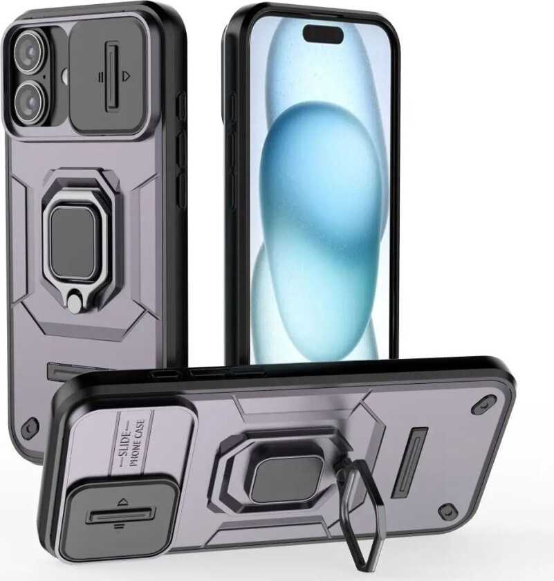 iPhone 16 Plus Bakdeksel med Magnetisk Kickstand Og Cam Slider - Lilla