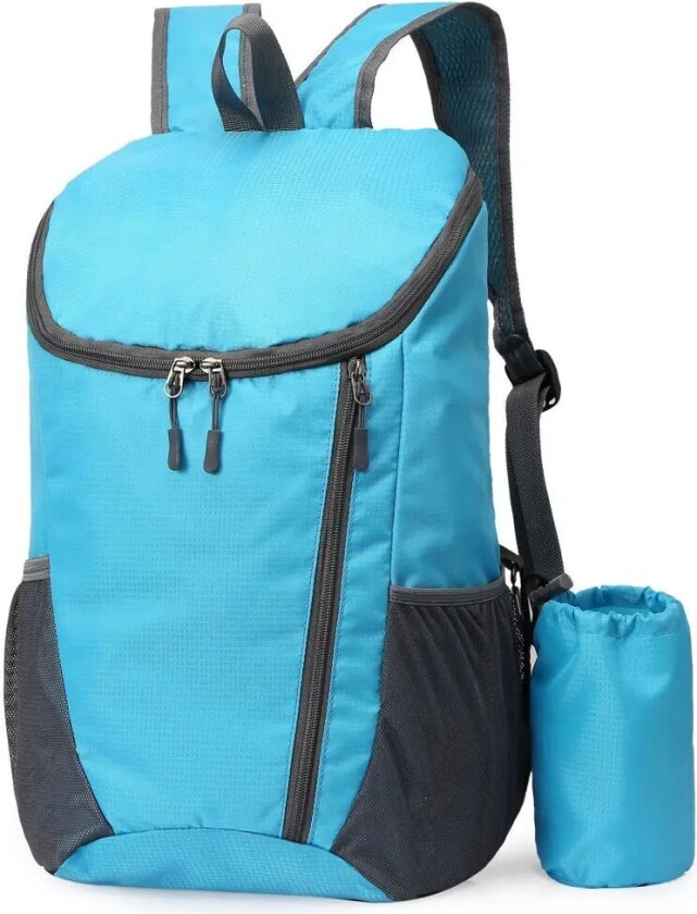 Vannavstøtende 20L Nylon Ryggsekk (42 x 28cm) - Lys Blå