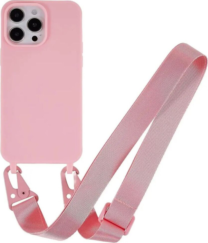 iPhone 16 Pro EIDERWOOD Fleksibelt Plast Deksel med Stropp - Rosa