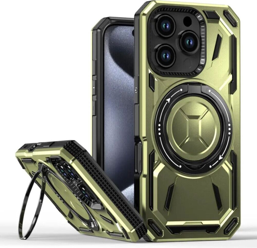 iPhone 16 Pro Bakdeksel med Magnetisk Kickstand - MagSafe Kompatibel - Grønn