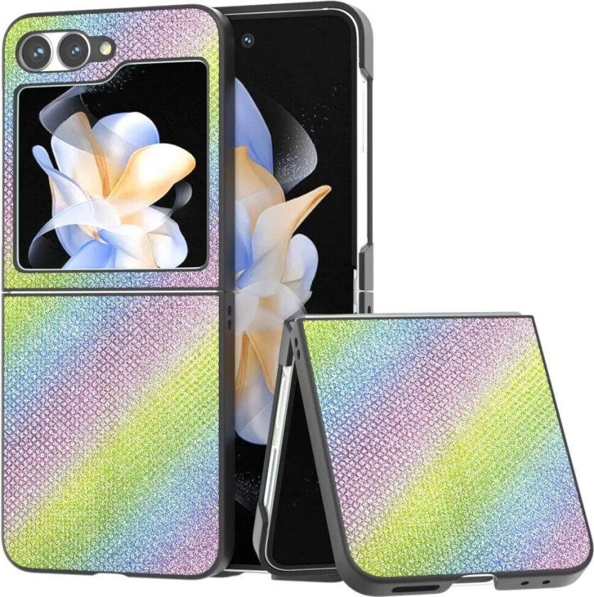 Samsung Galaxy Z Flip6 5G Rhinsten Deksel - Regnbue