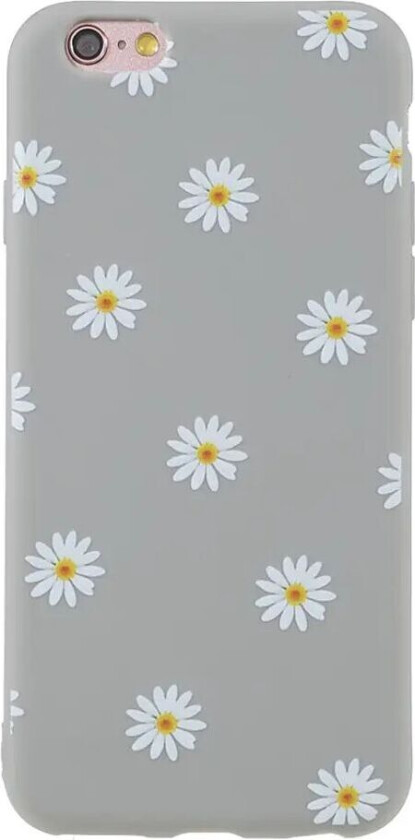 iPhone 6 / 6s Fleksibelt Plast Deksel med Blomster - Grå