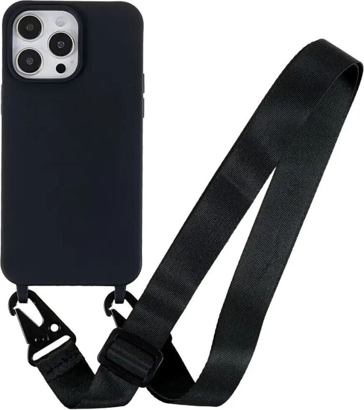 iPhone 16 Pro EIDERWOOD Fleksibelt Plast Deksel med Stropp - Svart